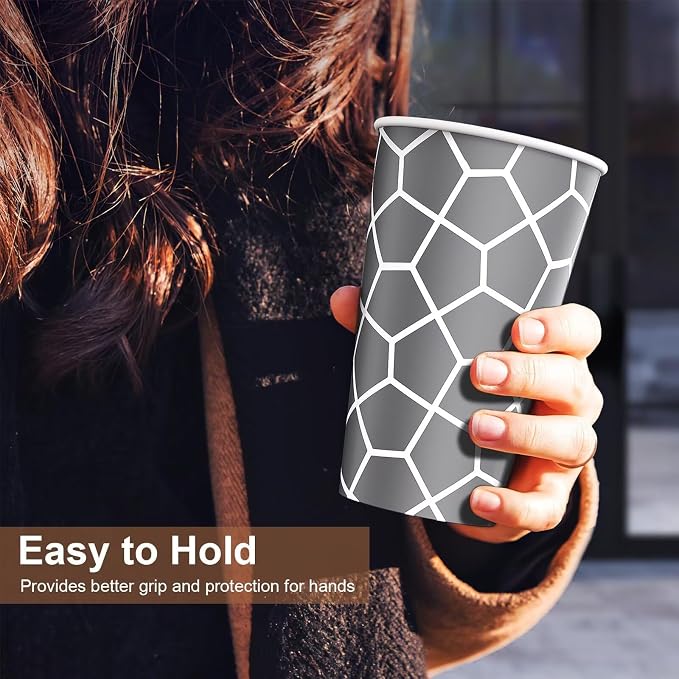 16 oz Paper Cups 180 Pack, Insulated Disposable Hot Cups | Hot and Cold Drinks - Image 7