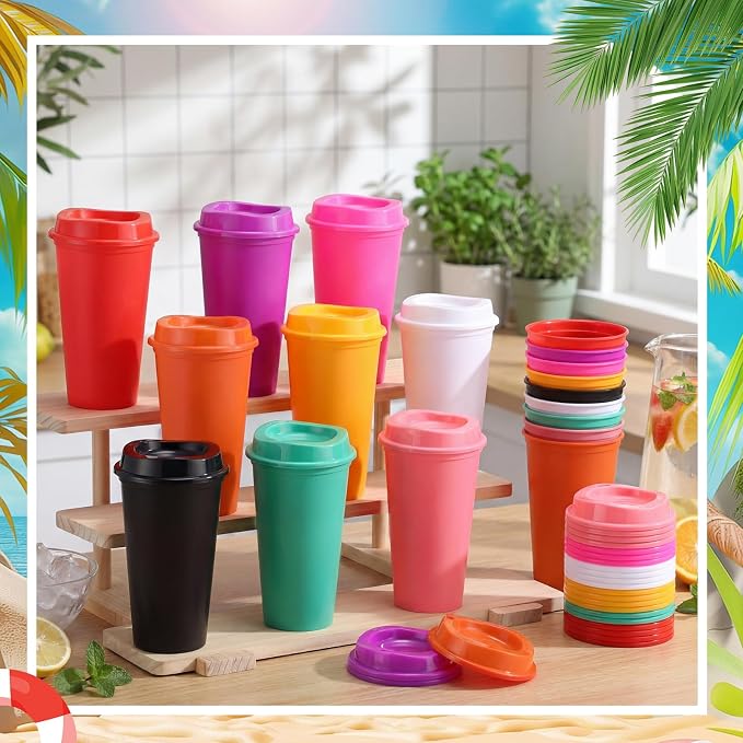 Honeydak 45 Pack 16 oz Reusable Coffee Cups - Image 2