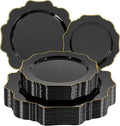 50PCS Black and Gold Plates by WDF