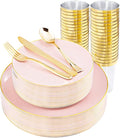 LIYH 180 Pcs Pink Plastic Plates by LIYHLoveinyourheart