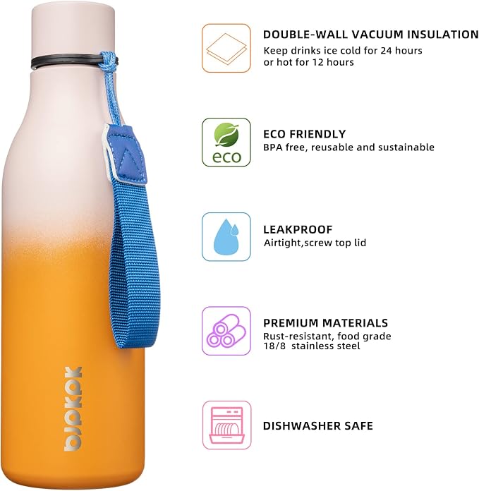 BJPKPK 18oz Insulated Water Bottle, Stainless Steel Bottle - Image 2