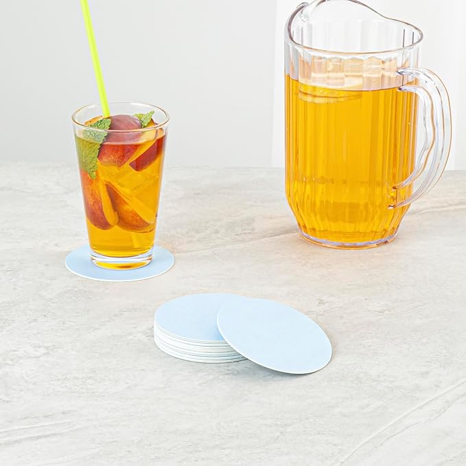 Restaurantware Paper Coasters 1000 Pack of 3.5 Inch Disposable Beverage Coasters Absorbent for Hot and Cold Drinks Blue Coffee Cup Essentials for Table Decor, Kitchen, Home Patio or Living Room