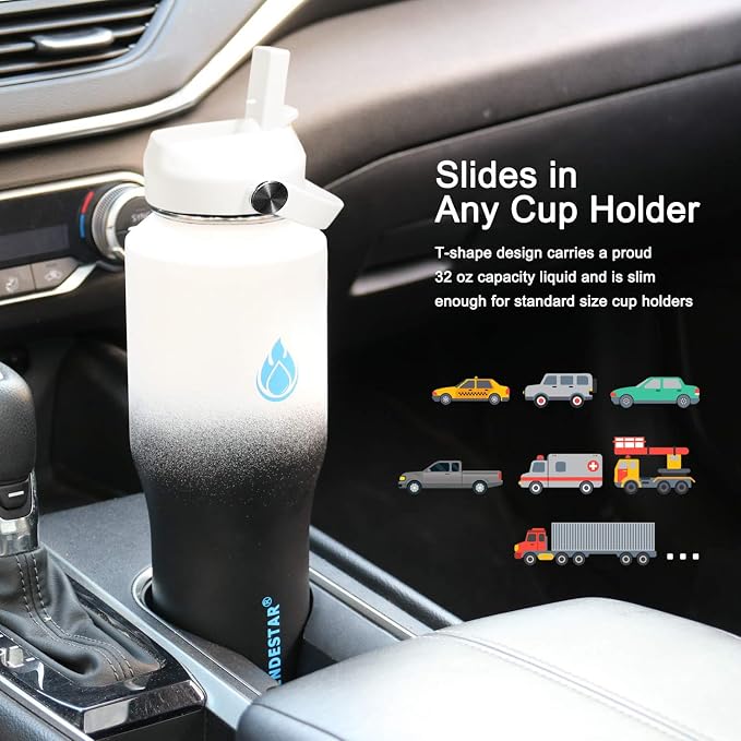 SENDESTAR 32oz Water Bottle Wide Mouth Stainless Steel Vacuum Insulated Double - Image 4