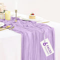 6 Pack Light Purple Cheesecloth Table Runners 35x120 Inch, 10Ft Rustic Lilac by BlueTopCoLtd