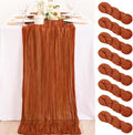 8 Pack Cheesecloth Terracotta Table Runner 10ft Rustic Gauze Decor | by MLMC