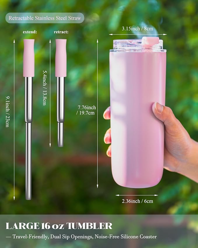 16 oz Insulated Coffee Tumblers, Travel Coffee Tumblers - Image 4