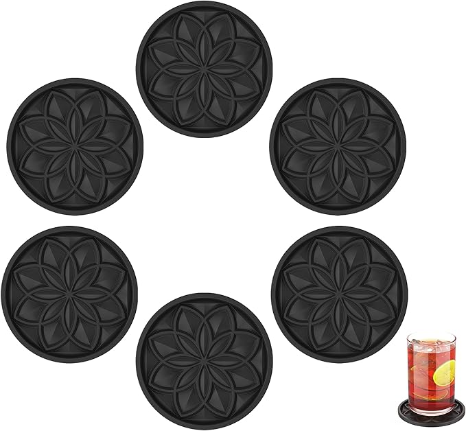 HFHOME Silicone Coasters Set for Drinks by HFHOME