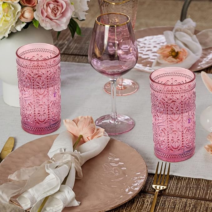 Darlion Vintage Glassware, 12oz Highball Glasses | Lead-Free Glass, Food Grade - Image 8