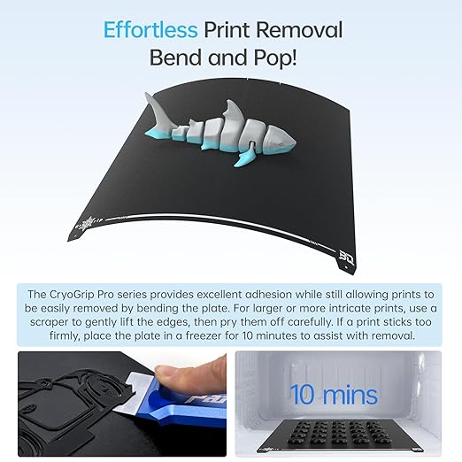 BIQU CryoGrip Pro Frostbite for K2 Plus 370x370mm Cold Build Plate Room Temperature Print Double Sided Upgrade Plate Removable Surface Platform