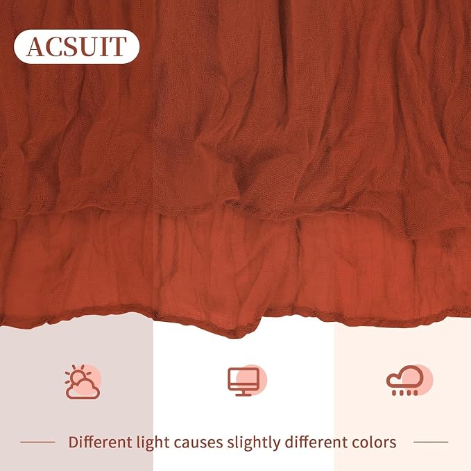 8 Pack Terracotta Cheesecloth Table Runner 20 x 120 inch Gauze Table Runners 10 - Image 7