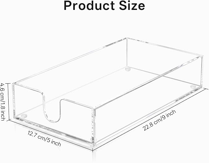 HBlife Acrylic Guest Towel, Paper Napkin Holder Tray - Image 2
