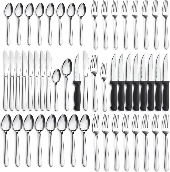 Pleafind 48-Piece Stainless Steel Silverware Set by Pleafind