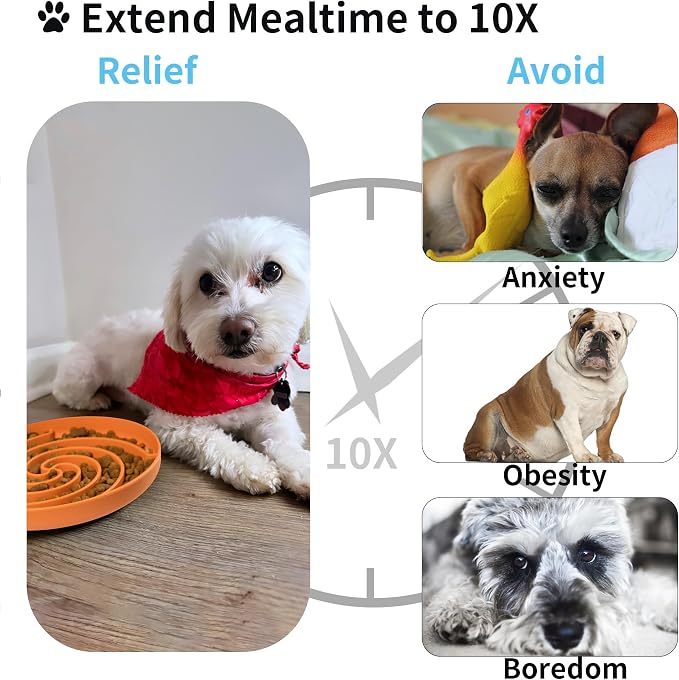 Bifeaw Slow Feeder Dog Bowls, Dishwasher Microwave Safe Silicone Puppy Puzzle - Image 3