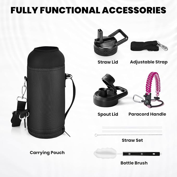 RAYMYLO Insulated Water Bottle 40 oz, Triple Wall Vacuum Stainless Steel | - Image 7