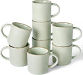 famiware Star Coffee Mug Set for 8, Handcrafted 12 oz Ceramic Stoneware Mugs by Famiware