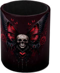 Leather Pen Holder for Desk, Skull Butterfly Pencil Cup Pen Organizer Makeup by Unknown