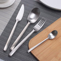 Matte Silverware Set for 12 Stainless Steel Flatware Set Light Luxury Vintage Style 48 Piece Cutlery Tableware Utensils Set Include Knives Forks and Spoons for Home Kitchen Restaurant Christmas