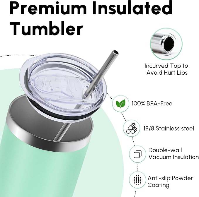 Volhoply 12 Pack Skinny Tumblers - Image 3