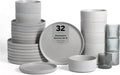 Stone Lain Haven Stoneware 32-Piece Dinnerware Set, Plates and Bowls Sets by Unknown