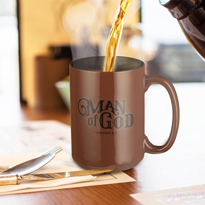 Christian Art Gifts Brown Ceramic Coffee Mug – 14 oz. Microwave and - Image 4
