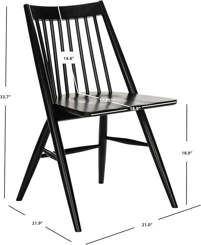 Safavieh Home Collection Wren Black 19-inch Spindle Dining Chair (Set of 2)