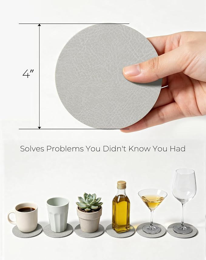 Leetaltree Reversible Leather Coasters Set of 18 - Image 7