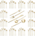 VANVRO Champagne Gold Silverware Set, 60-Piece Stainless Steel Flatware set by VANVRO