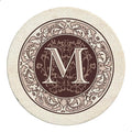 Thirstystone Monogram Round Natural Sandstone Coaster 4 Pack | 4" Diameter by Thirstystone