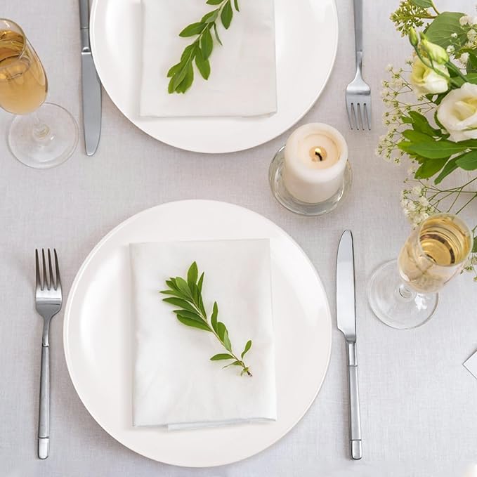 Porcelain Dessert Plates Set of 4, 10 Inch White Dinner Plates, Round Appetizer Plates, Ceramic Salad Plate for Everyday Kitchen Use, Microwave & Dishwasher Safe
