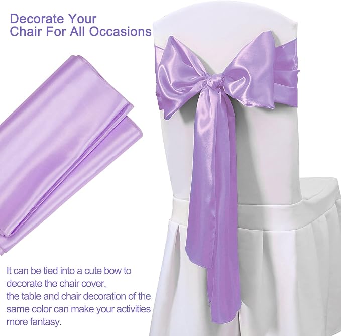 Lavender Satin Table Runners 12x108 inch 5 Pcs Bright Satin Silk Fabric | - Image 2