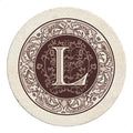Thirstystone Monogram Round Natural Sandstone Coaster 4 Pack | 4" Diameter by Thirstystone