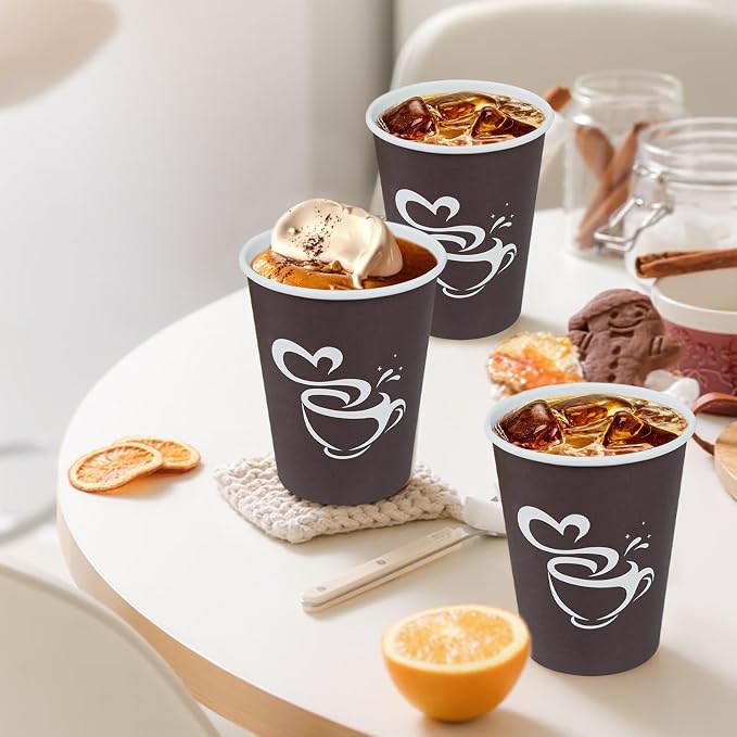 Clawsoff 1000 Count 12 oz Paper Coffee Cups Disposable Hot Coffee Cup Brown | - Image 6