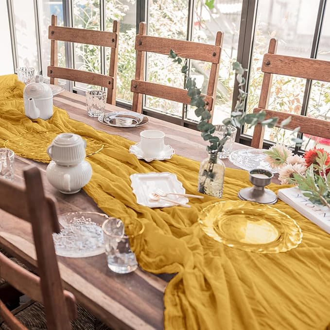 6 Pack Cheesecloth Table Runner 10Ft Christmas Gauze Boho Table Runners - Image 6