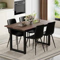 Extendable Dining Table Set for 4, 55"–71" Modern Wood Kitchen Table with 4 Upholstered Chairs, Space-Saving for Living Room Apartment, Sturdy & Comfortable, Easy Assembly