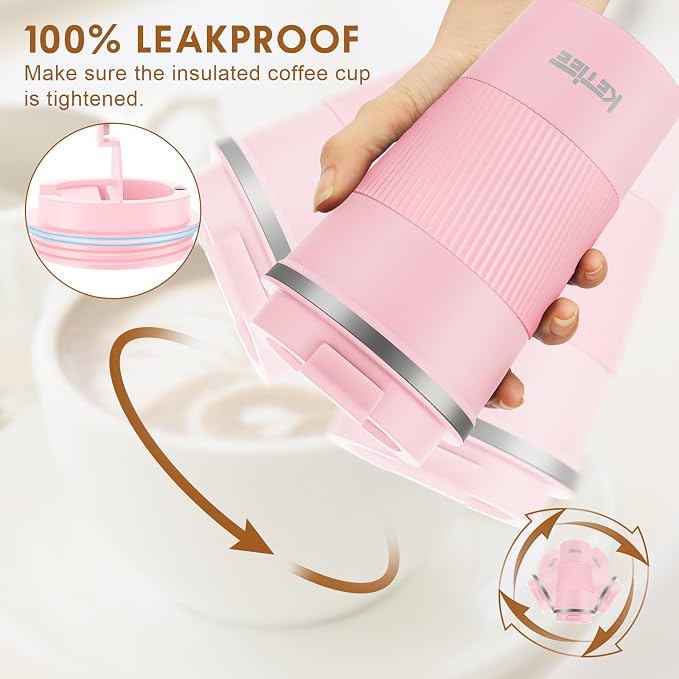 KETIEE 12oz Travel Mug, Insulated Coffee Cup - Image 5