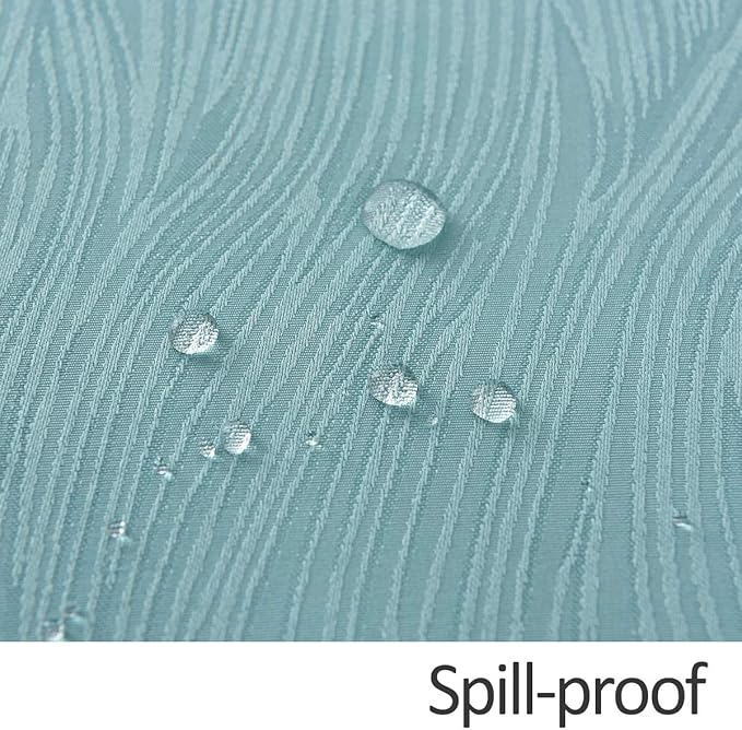 maxmill Jacquard Table Cloth Swirl Design Water Proof Wrinkle Free Spillproof Heavy Weight Soft Tablecloth Decorative Fabric Table Cover for Outdoor and Indoor Rectangular 60 x 104 Inch Turquoise
