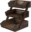 Dorhors Fruit Basket for Kitchen, 3 Tier Fruit Bowl for Kitchen Counter,Wooden Vegetable Holder for Countertop