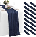 16 Pack Navy Blue Cheesecloth Table Runners 20x120 Inch Gauze Table Runner by Yorcari