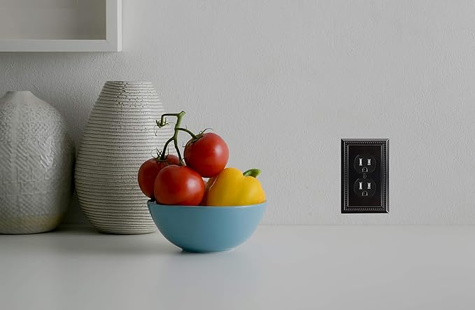 Henne Bery Sunken Pearls Heavy Duty Switch Plate/Wall Plate/Outlet Cover (Single Duplex 3PK, Matte Black)