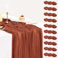 10 Pack Terracotta Cheesecloth Table Runners 35x120 Inch, 10FT Rustic Burnt by BlueTopCoLtd