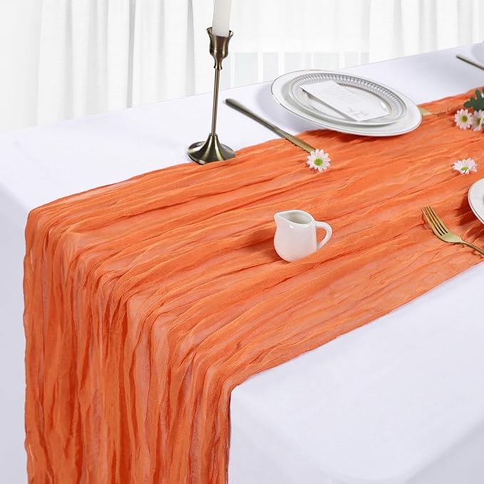 6 Pack Orange Cheesecloth Table Runner 10Ft Gauze Cheese Cloth Table Runner - Image 4