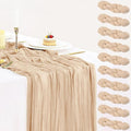 10 Pack Champagne Cheesecloth Table Runner 35x120 Inches, Boho Gold Cheese by BlueTopCoLtd