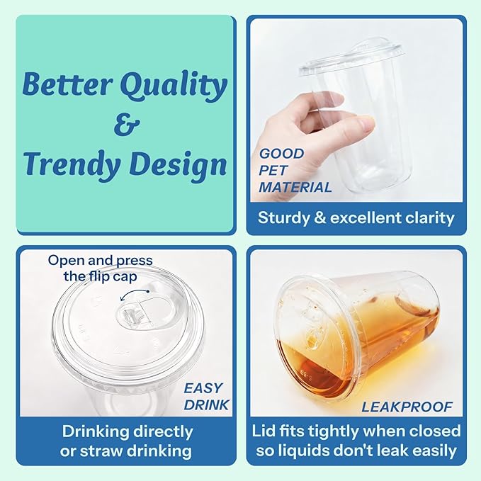 Homestockplus 15 oz Clear Plastic Cups - Image 4