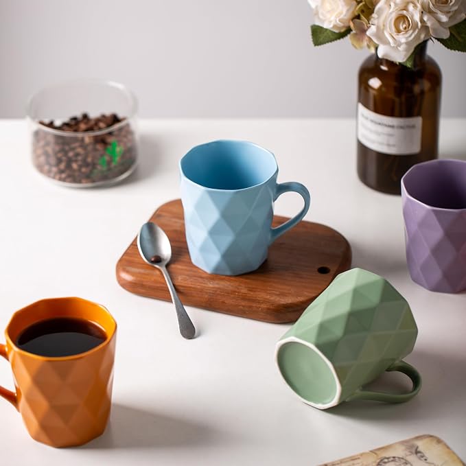 11 Ounce Porcelain Mugs, Tea and Cocoa Mug Set - Image 4