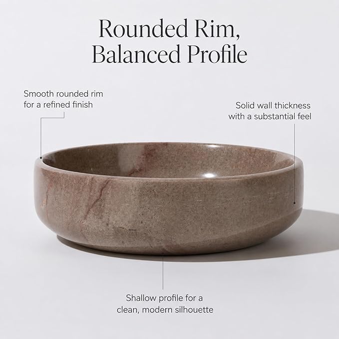Natural Marble Decorative Bowl 17cm 4.5cm Height, Fruits Modern Home Decor - Image 4