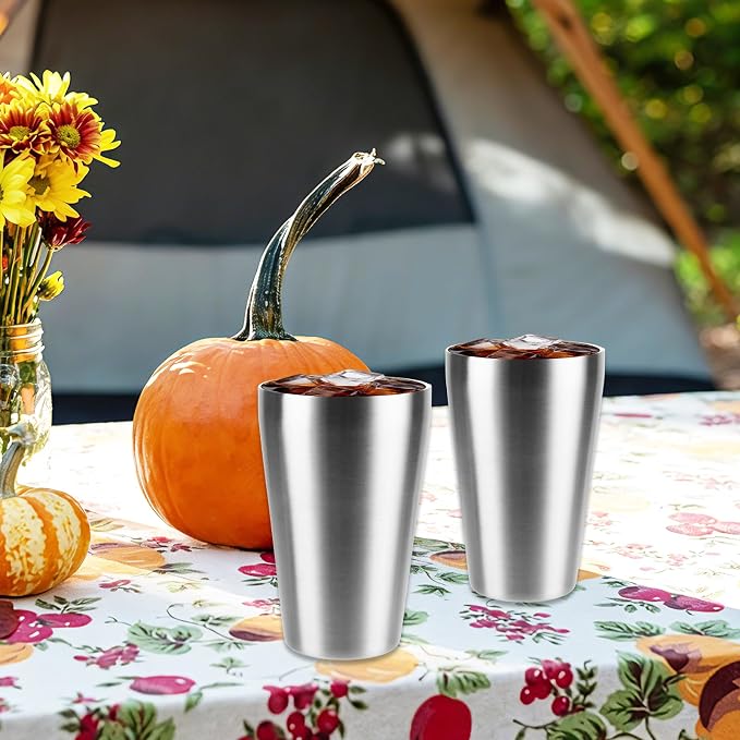 6PCS Stainless Steel Cups 16 oz, Double Wall Vacuum Insulated Stainless Steel - Image 7