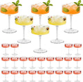 ZOMUIA Ribbed Coupe Glasses 28 Pcs, 10 oz Plastic Champagne Coupe Detachable by ZOMUIA
