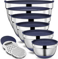 9 Pack Mixing Bowls with Airtight Lids Set, Stainless Steel Mixing Bowls with by Hybemmy