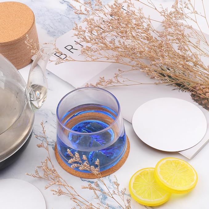 500 PCS 3.74 Inch Round Self-Adhesive Cork for Coasters, Cork Coaster Backing Pad for Home Tabletop Decoration
