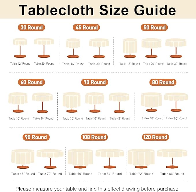 JIUZHEN Round Table Cloth Faux Linen Farmhouse Tablecloth Wrinkle and Stain Resistant Decorative Fabric Table Cover for Kitchen, Dining Room, Parties and Camping, Beige, 108 Inch Round